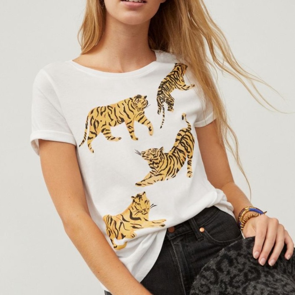 Anthropologie, tiger T-shirt, size small